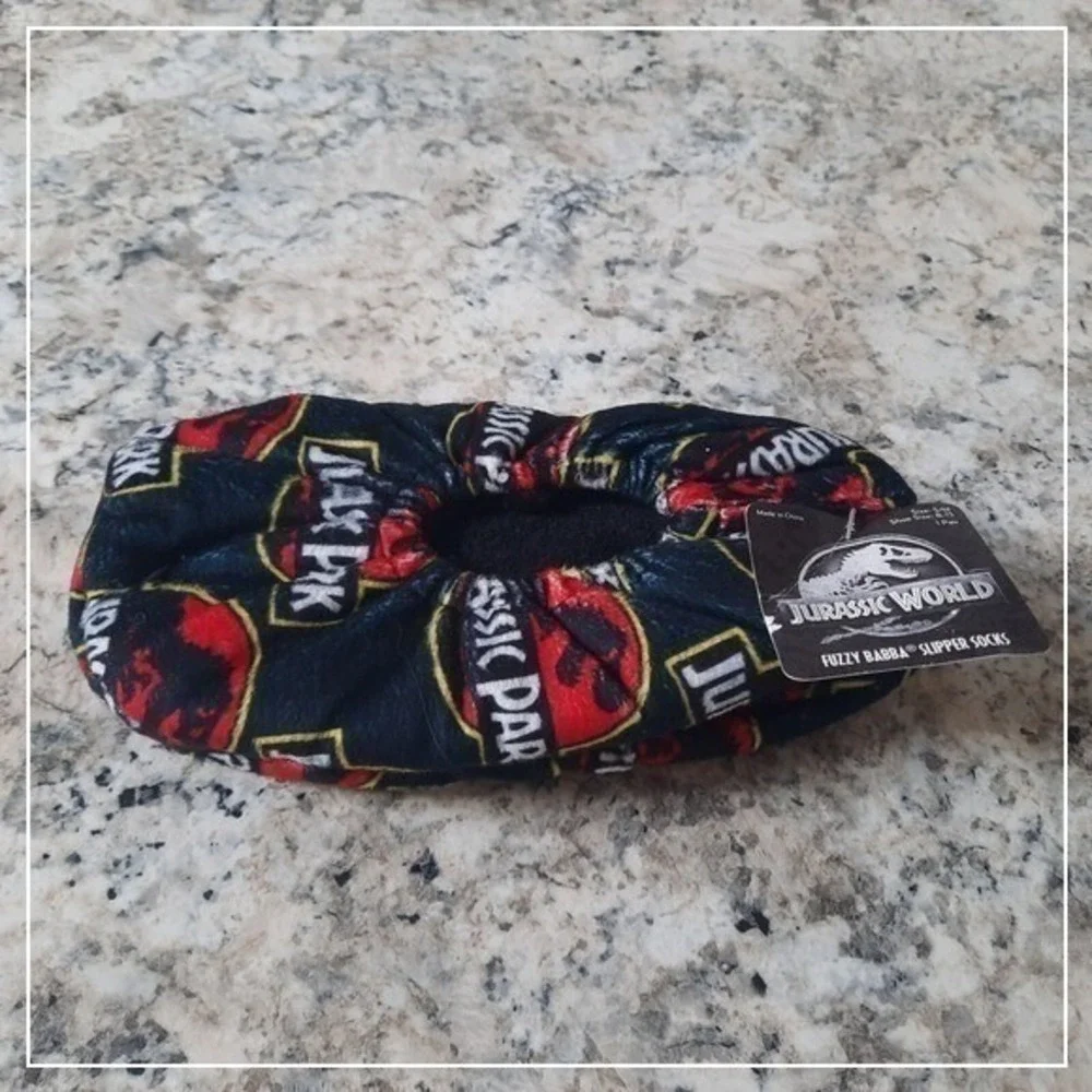 Jurassic World‎ Slippers Kids M T Rex Sherpa Fleece Non Slip Cozy House Shoes